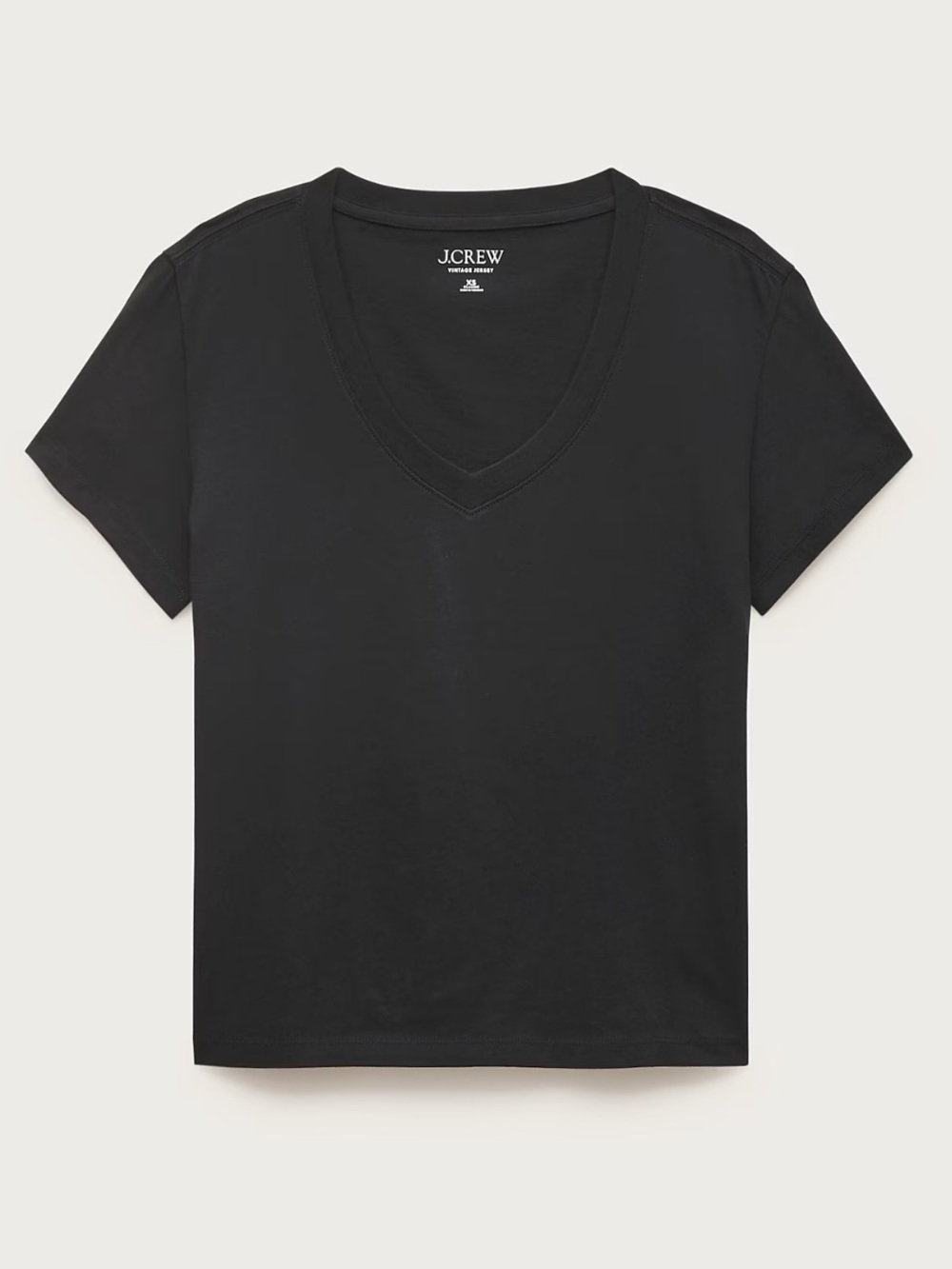 J. Crew New Vintage Jersey Relaxed V-Neck T-Shirt Women's Size Medium Black NWT!